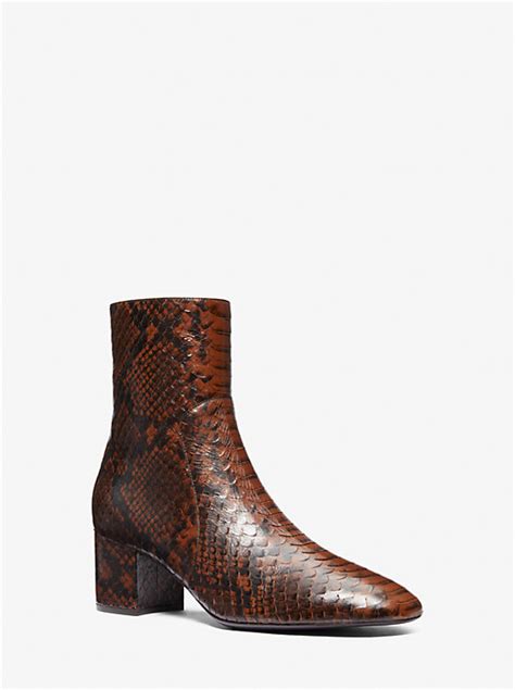 michael kors python ankle boots|Gloria Python Embossed Leather Boot .